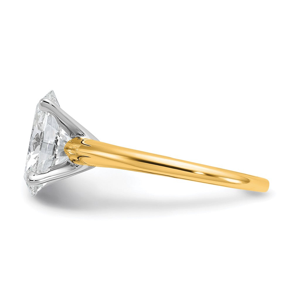 14ktt 3ct Cert Lab Grown Diamond VS+ F+ Oval Comp Solitaire Eng Ring