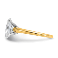 14ktt 3ct Cert Lab Grown Diamond VS+ F+ Oval Comp Solitaire Eng Ring