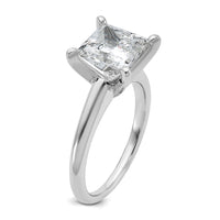 14kw 3ct Lab Grown Diamond VS/SI+ G+ Princess Comp Solitaire Eng Ring