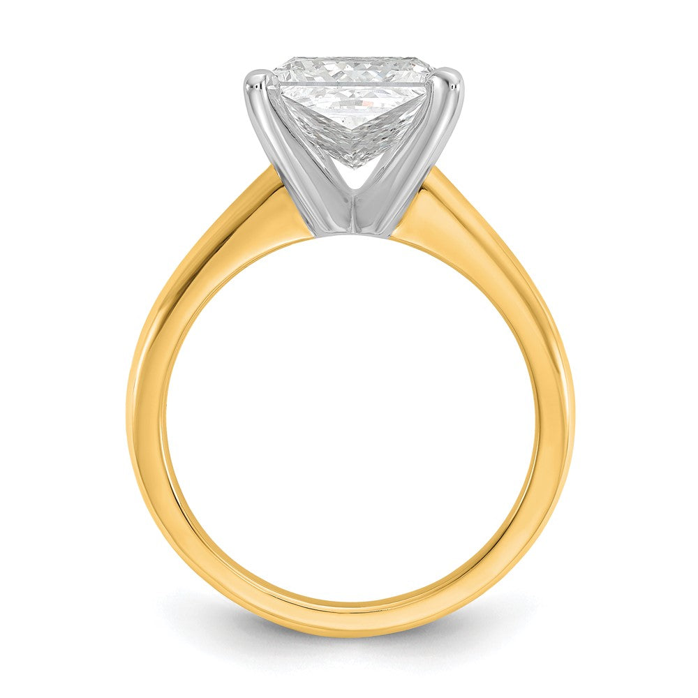 14ktt 3ct Cert Lab Grown Diamond VS/SI+ G+ Princess Comp Solitaire Eng Ring