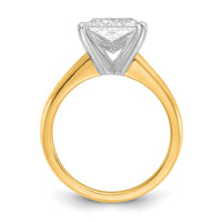 14ktt 3ct Cert Lab Grown Diamond VS+ F+ Princess Comp Solitaire Eng Ring