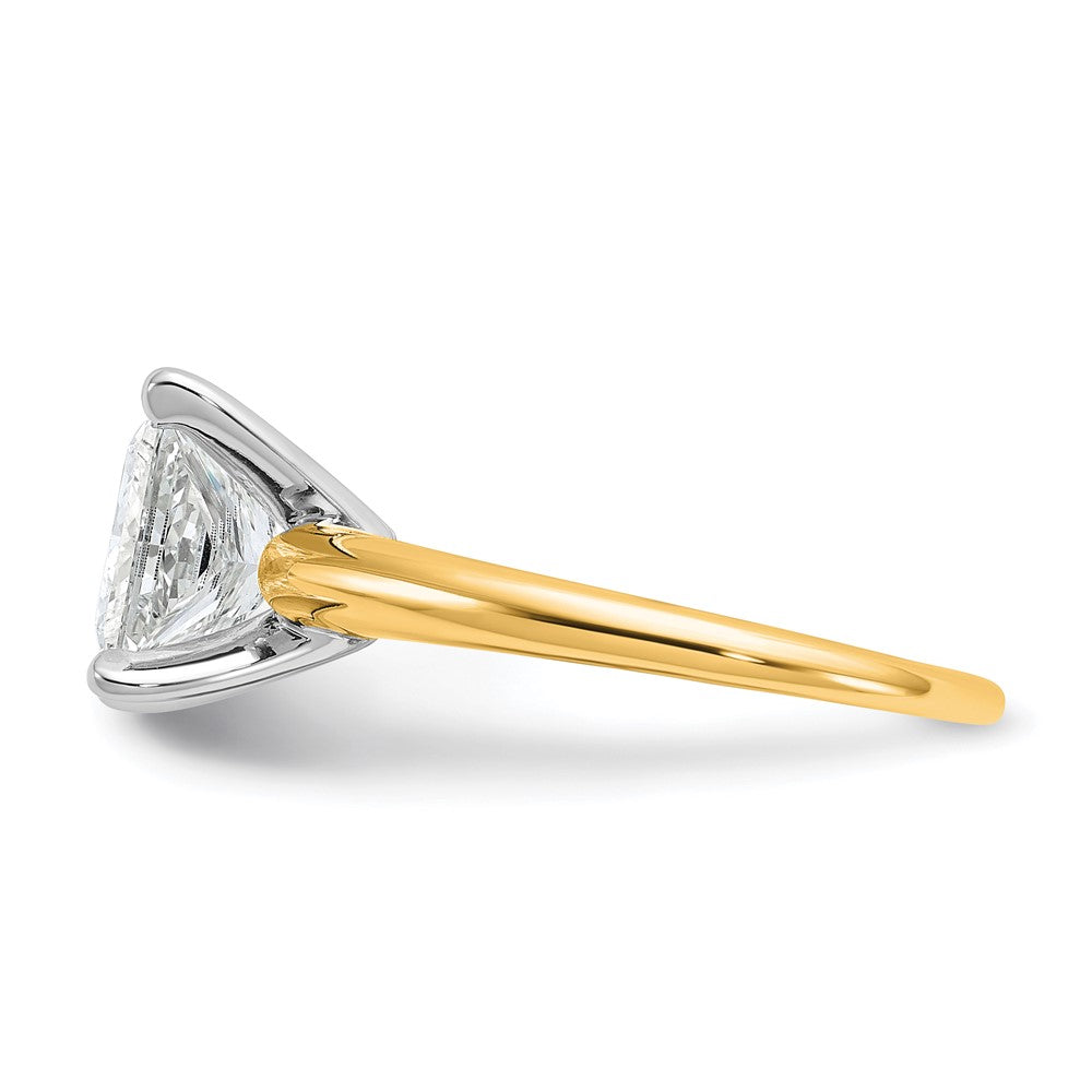 14ktt 3ct Cert Lab Grown Diamond VS/SI+ G+ Princess Comp Solitaire Eng Ring