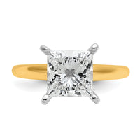 14ktt 3ct Cert Lab Grown Diamond VS/SI+ G+ Princess Comp Solitaire Eng Ring