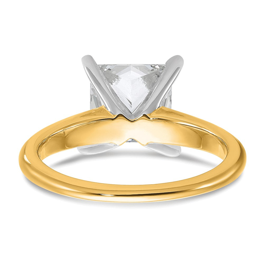 14ktt 3ct Cert Lab Grown Diamond VS+ F+ Princess Comp Solitaire Eng Ring