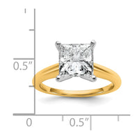 14ktt 3ct Cert Lab Grown Diamond VS/SI+ G+ Princess Comp Solitaire Eng Ring
