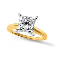 14ktt 3ct Lab Grown Diamond VS/SI+ G+ Princess Comp Solitaire Eng Ring