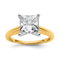 14ktt 3ct Lab Grown Diamond VS/SI+ G+ Princess Comp Solitaire Eng Ring