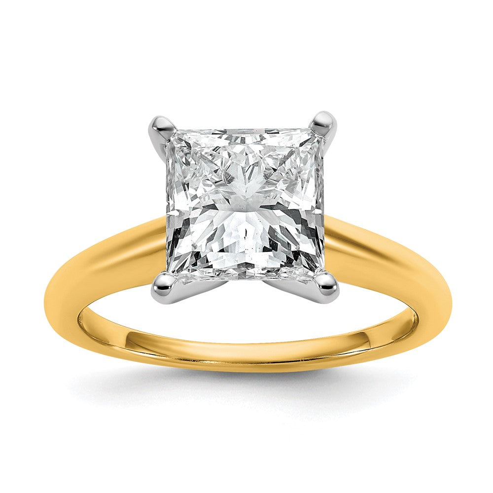 14ktt 3ct Lab Grown Diamond VS+ F+ Princess Comp Solitaire Eng Ring