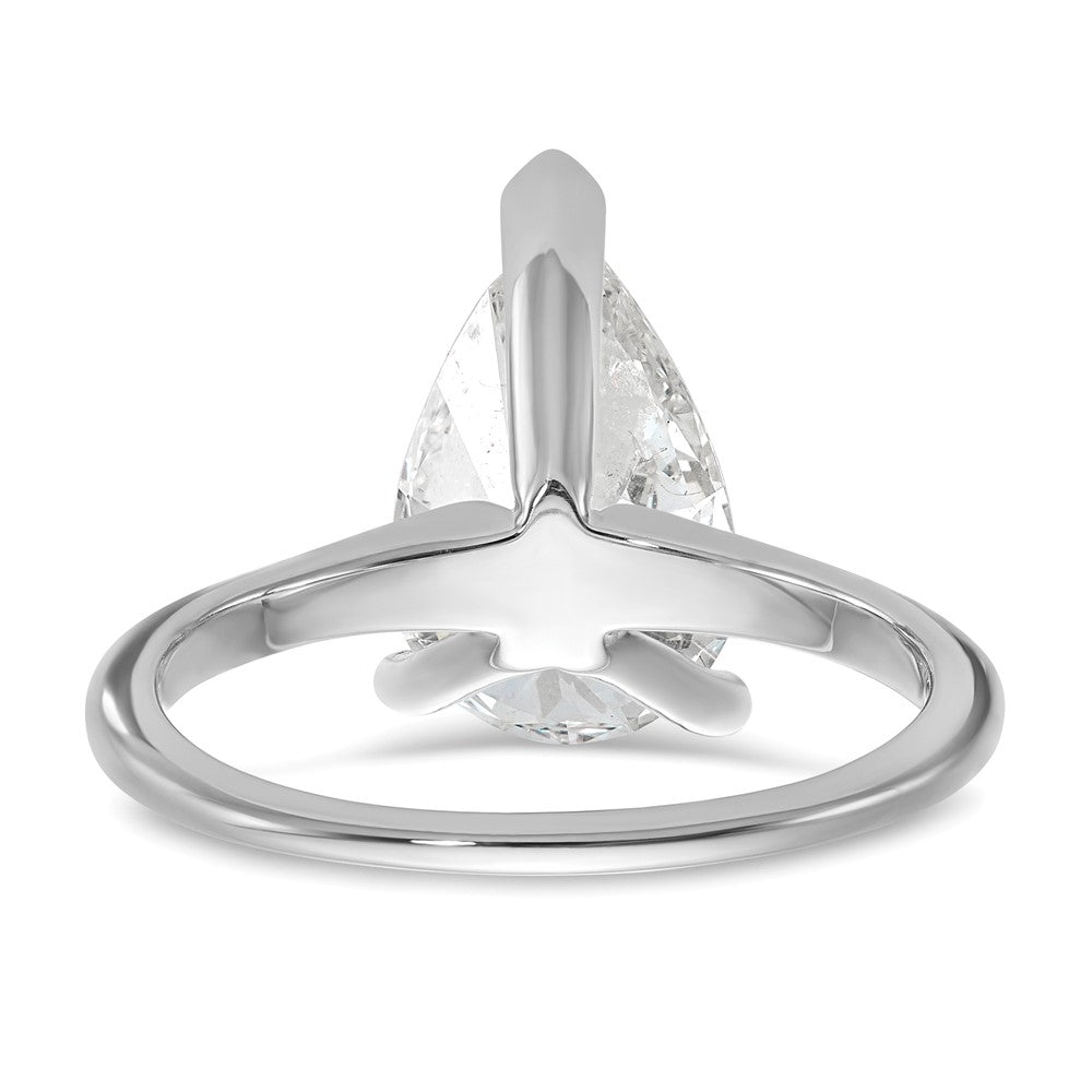 14kw 3ct Cert Lab Grown Diamond VS+ F+ Pear Solitaire Comp Eng Ring