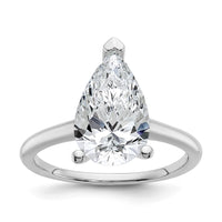14kw 3ct Cert Lab Grown Diamond VS+ F+ Pear Solitaire Comp Eng Ring