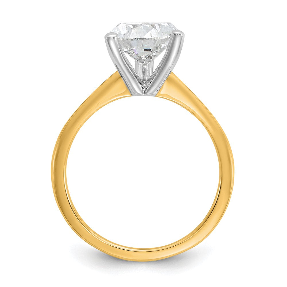 14ktt 3ct Cert Lab Grown Diamond VS+ F+ Pear Solitaire Comp Eng Ring