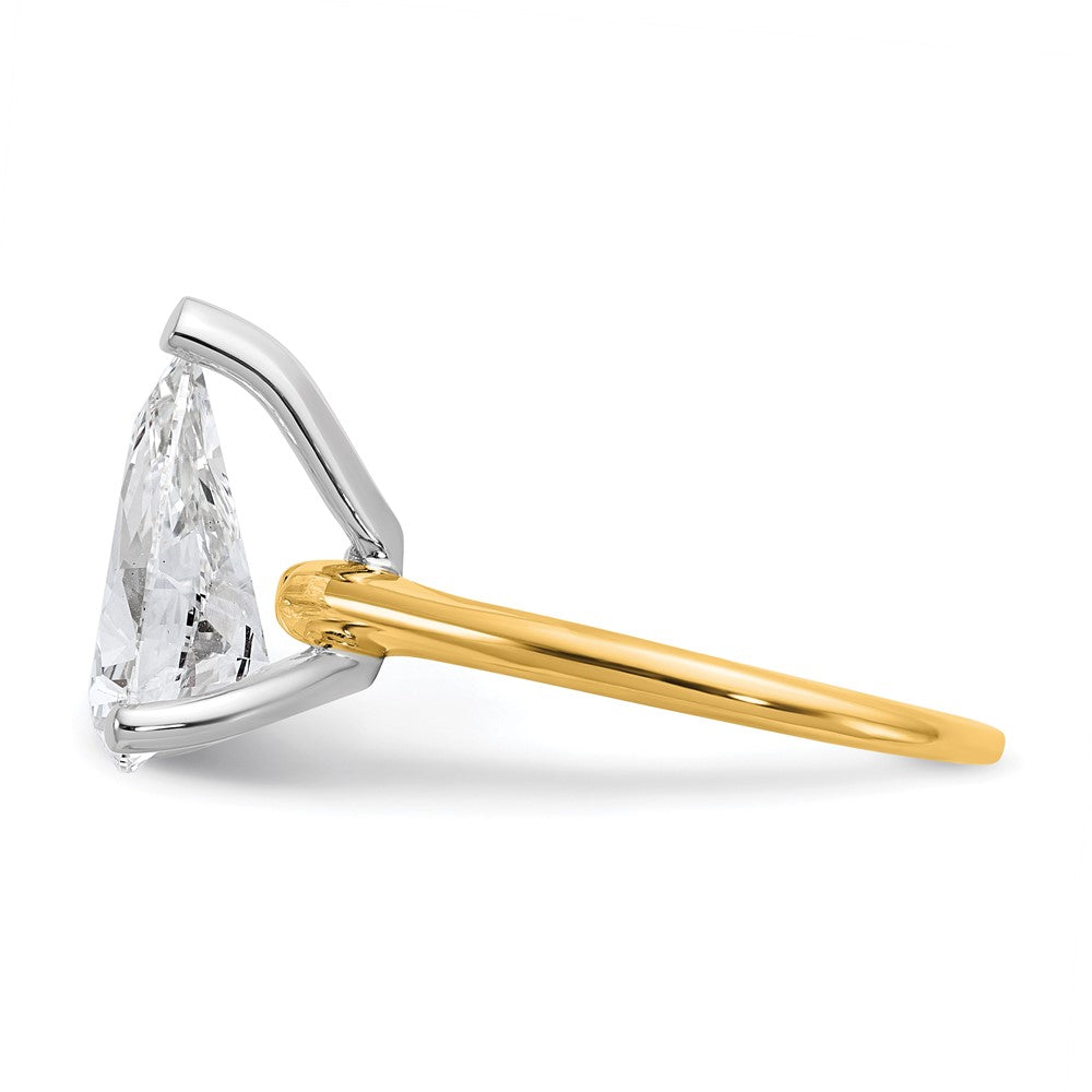 14ktt 3ct Lab Grown Diamond VS/SI+ G+ Pear Solitaire Comp Eng Ring