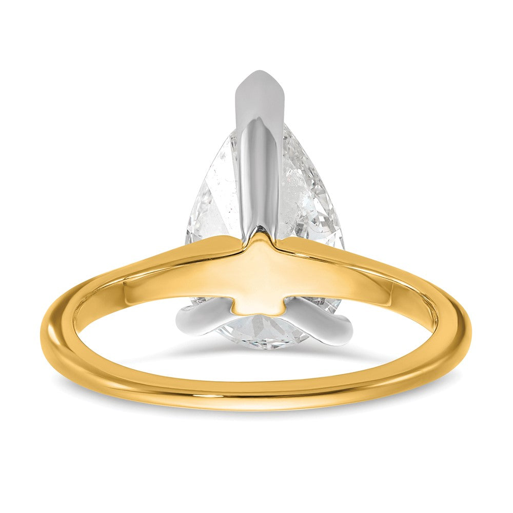 14ktt 3ct Cert Lab Grown Diamond VS+ F+ Pear Solitaire Comp Eng Ring
