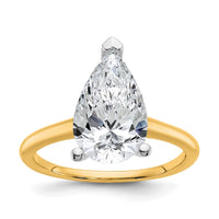 14ktt 3ct Lab Grown Diamond VS/SI+ G+ Pear Solitaire Comp Eng Ring