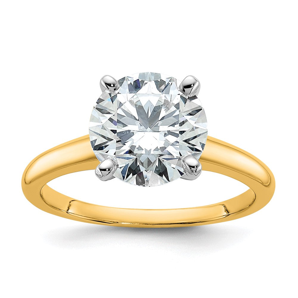 14ktt 3ct Cert Lab Grown Diamond VS/SI+ G+ Round Comp Solitaire Eng Ring