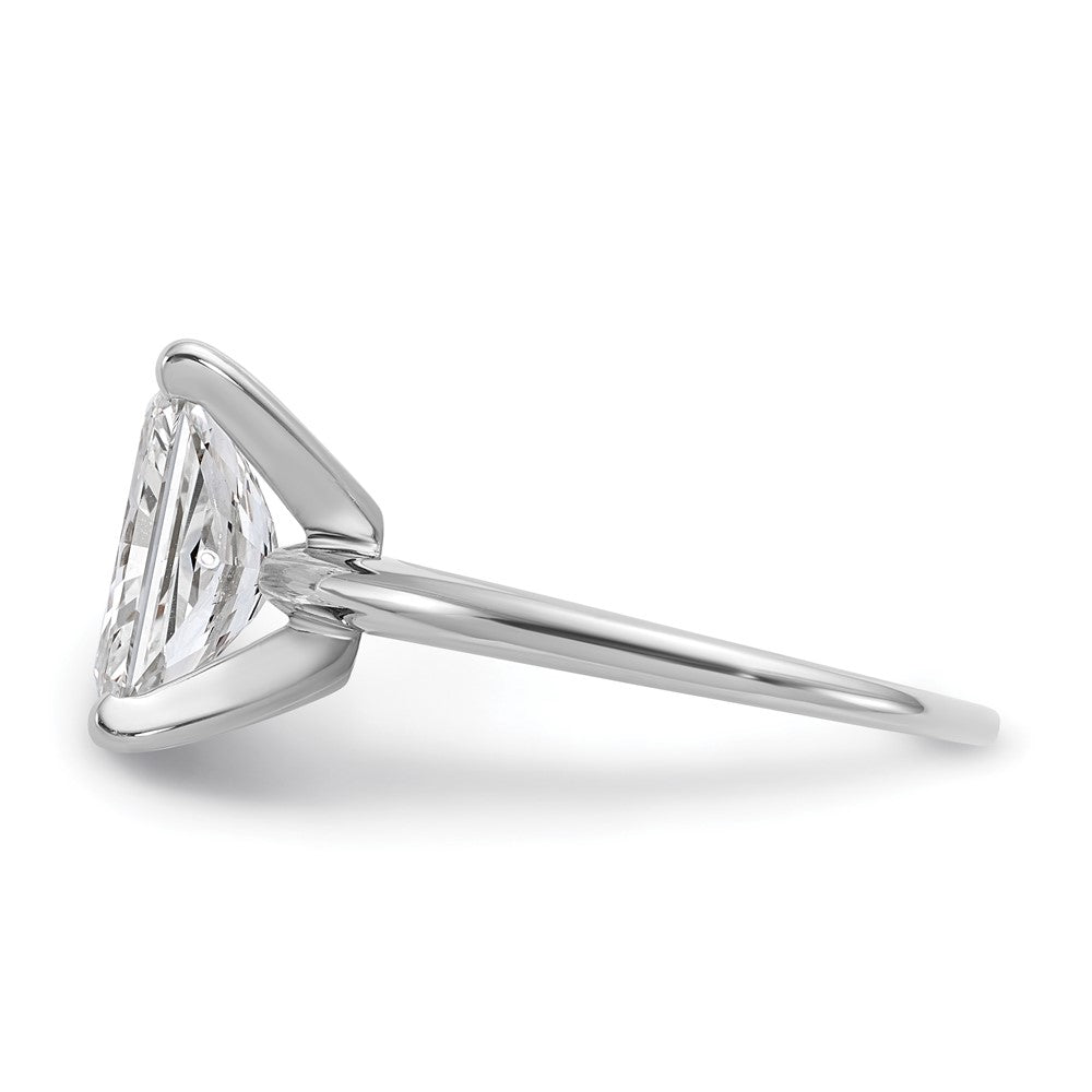 14kw 3ct Cert Lab Grown Diamond VS+ F+ Radiant Solitaire Comp Eng Ring