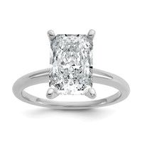 14kw 3ct Cert Lab Grown Diamond VS+ F+ Radiant Solitaire Comp Eng Ring