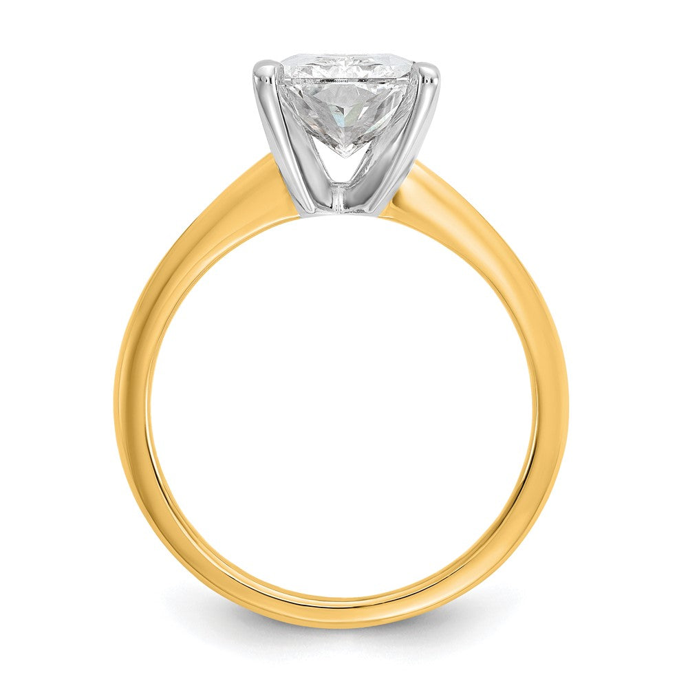 14ktt 3ct Cert Lab Grown Diamond VS+ F+ Radiant Solitaire Comp Eng Ring