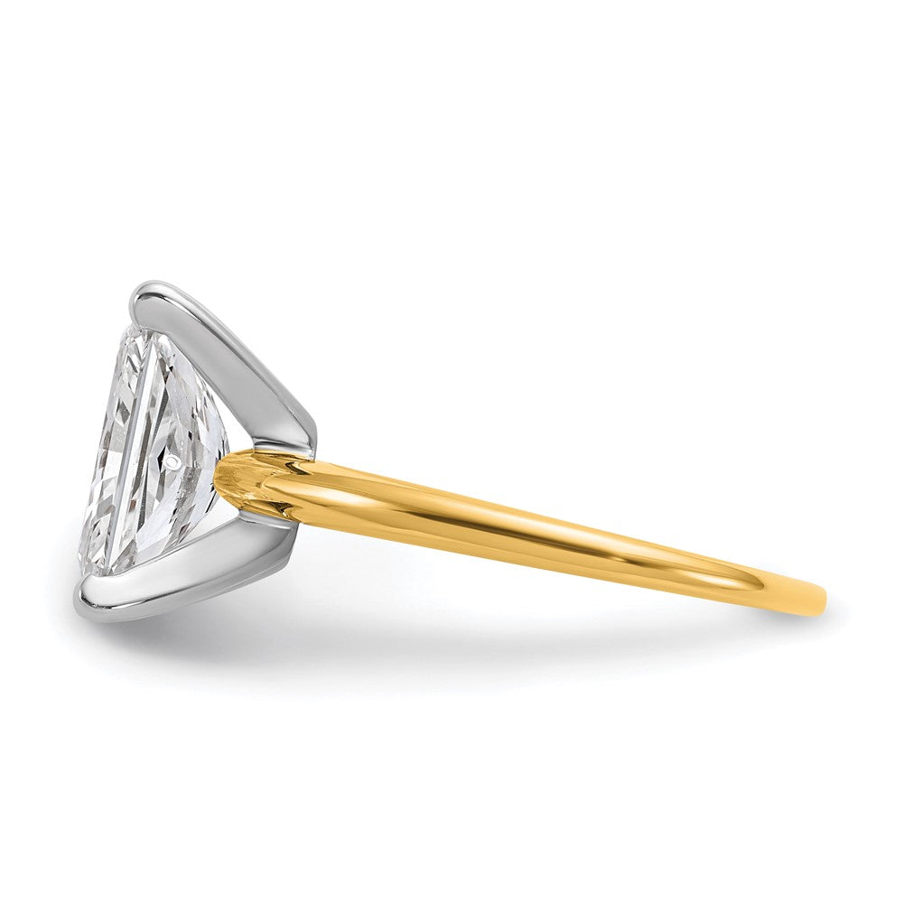 14ktt 3ct Cert Lab Grown Diamond VS+ F+ Radiant Solitaire Comp Eng Ring