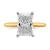 14ktt 3ct Cert Lab Grown Diamond VS+ F+ Radiant Solitaire Comp Eng Ring