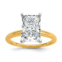 14ktt 3ct Cert Lab Grown Diamond VS+ F+ Radiant Solitaire Comp Eng Ring