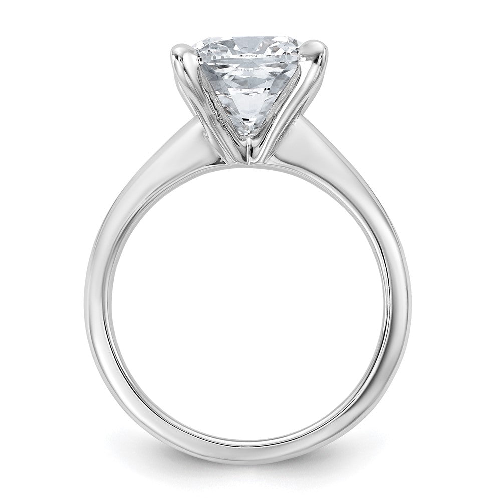 14kw 4ct Cert Lab Grown Diamond VS+ F+ Cushion Comp Solitaire Eng Ring