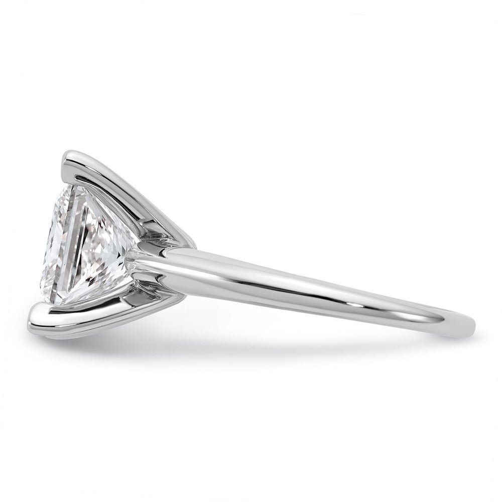 14kw 4ct Cert Lab Grown Diamond VS+ F+ Cushion Comp Solitaire Eng Ring
