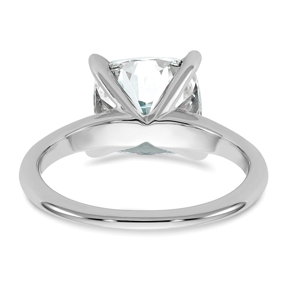 14kw 4ct Cert Lab Grown Diamond VS+ F+ Cushion Comp Solitaire Eng Ring