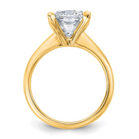 14ktt 4ct Cert Lab Grown Diamond VS+ F+ Cushion Comp Solitaire Eng Ring