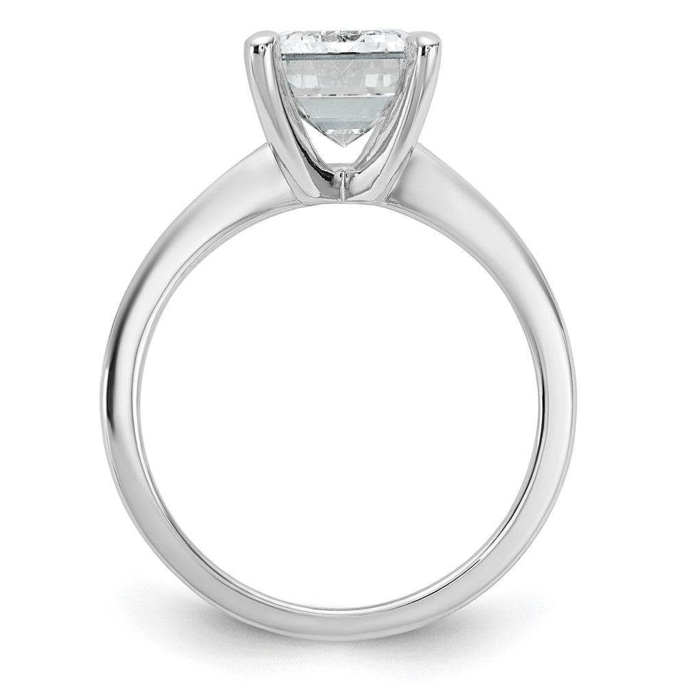 14kw 4ct Cert Lab Grown Diamond VS+ F+ Emerald Solitaire Comp Eng Ring
