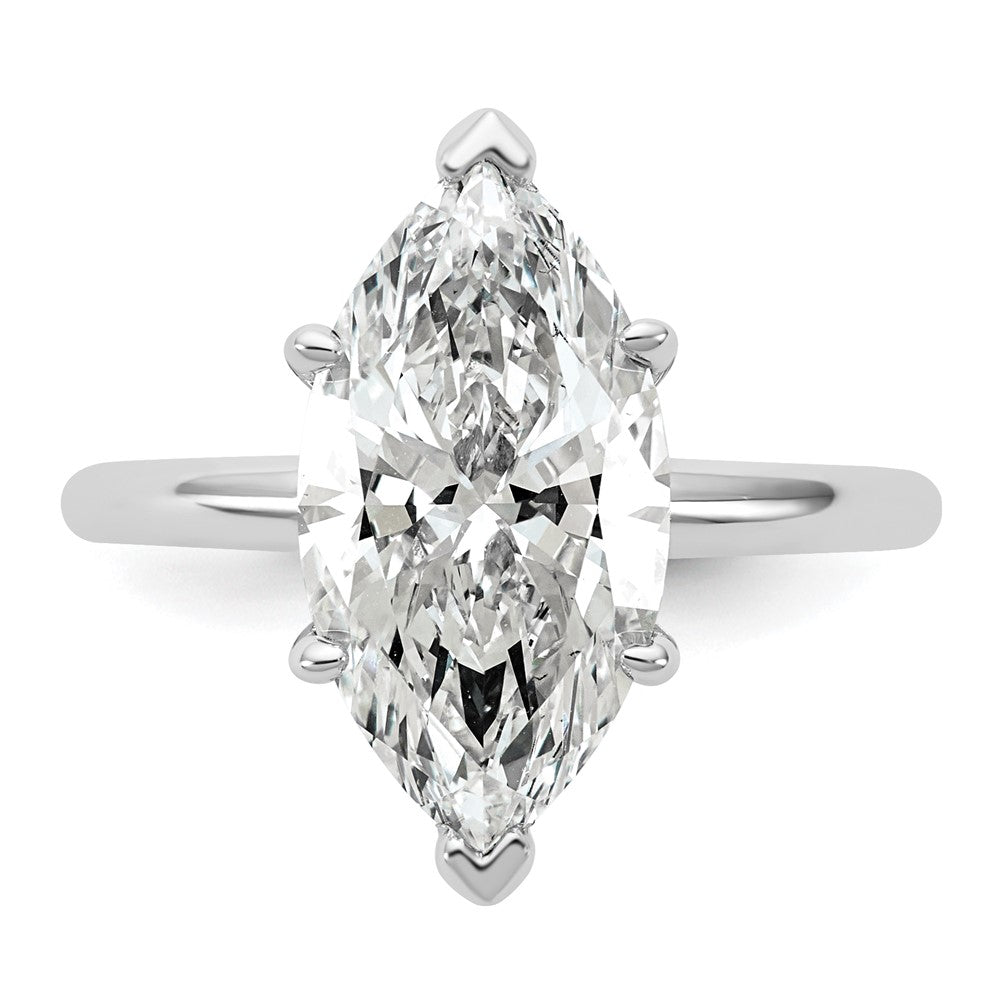 14kw 4ct Cert Lab Grown Dia VS/SI+ G+ Marquise Solitaire Comp Eng Ring