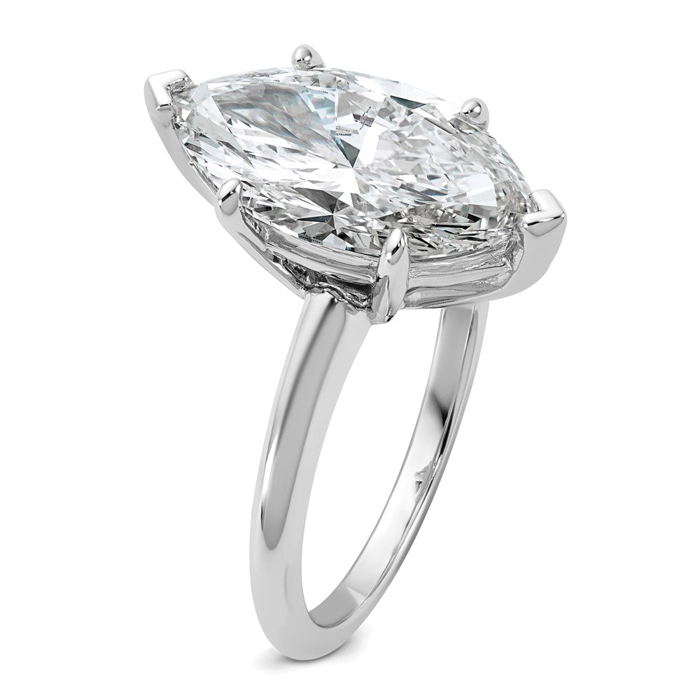 14kw 4ct Cert Lab Grown Dia VS/SI+ G+ Marquise Solitaire Comp Eng Ring