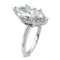 14kw 4ct Cert Lab Grown Dia VS/SI+ G+ Marquise Solitaire Comp Eng Ring