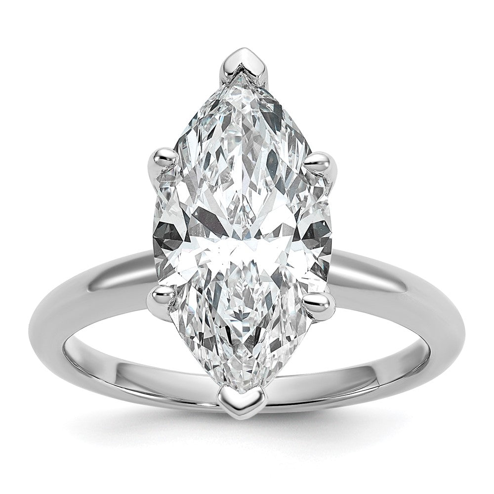 14kw 4ct Cert Lab Grown Dia VS/SI+ G+ Marquise Solitaire Comp Eng Ring