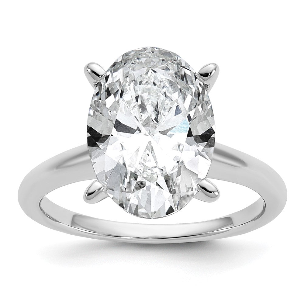 14kw 4ct Cert Lab Grown Diamond VS/SI+ G+ Oval Comp Solitaire Eng Ring