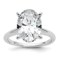 14kw 4ct Cert Lab Grown Diamond VS/SI+ G+ Oval Comp Solitaire Eng Ring