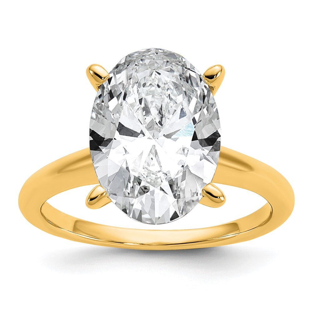 14ktt 4ct Cert Lab Grown Diamond VS/SI+ G+ Oval Comp Solitaire Eng Ring