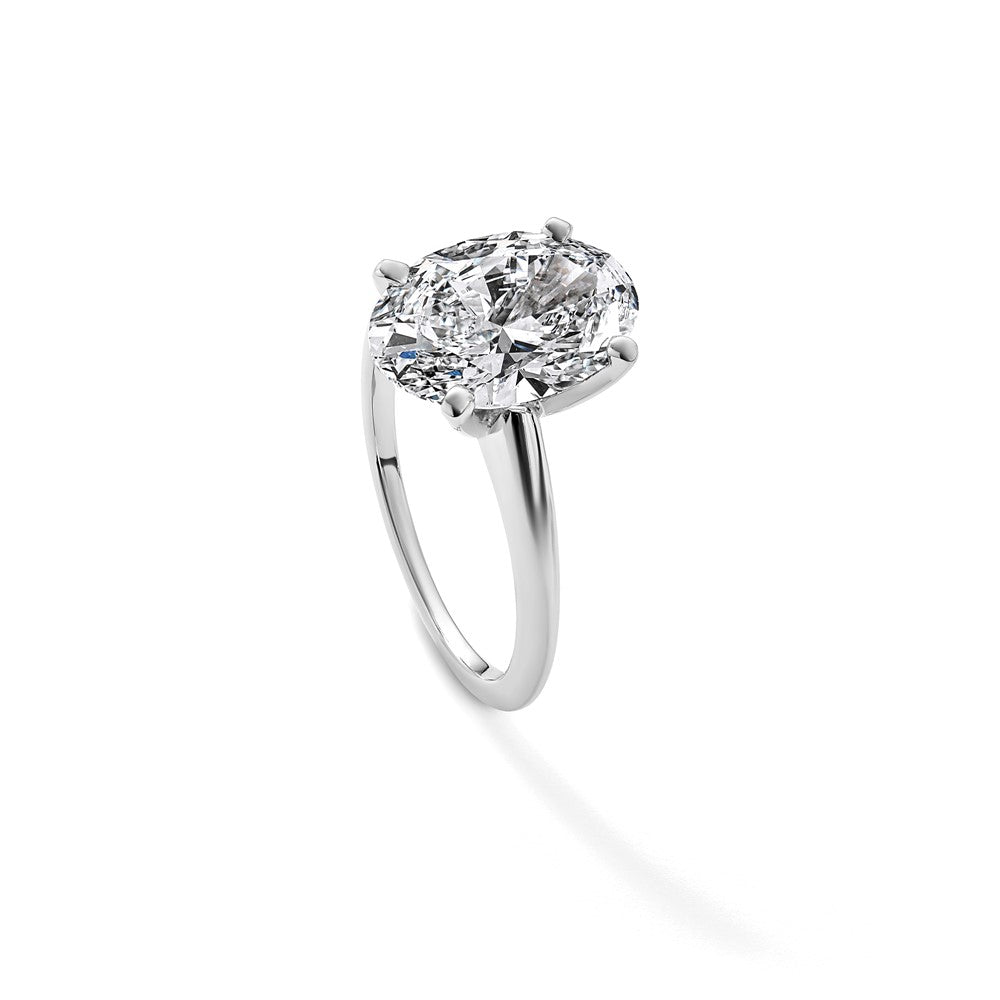 14kw 4ct Cert Lab Grown Diamond VS/SI+ G+ Oval Comp Solitaire Eng Ring