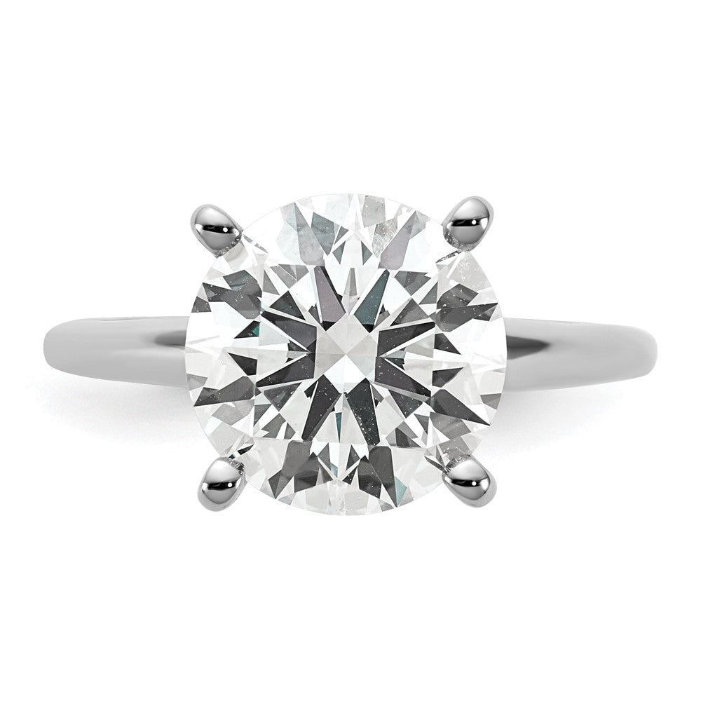 14kw 4ct Cert Lab Grown Diamond VS+ F+ Round Comp Solitaire Eng Ring