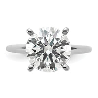 14kw 4ct Cert Lab Grown Diamond VS+ F+ Round Comp Solitaire Eng Ring