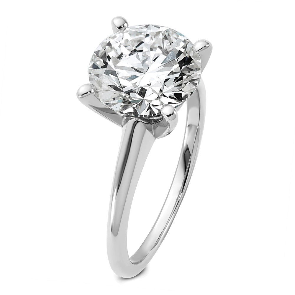 14kw 4ct Cert Lab Grown Diamond VS+ F+ Round Comp Solitaire Eng Ring