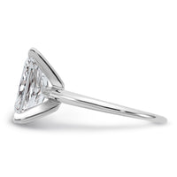 14kw 4ct Cert Lab Grown Diamond VS+ F+ Radiant Solitaire Comp Eng Ring
