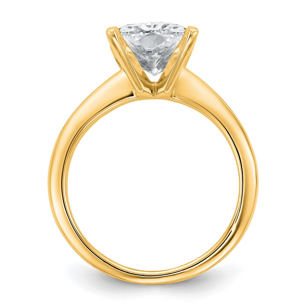 14ktt 4ct Cert Lab Grown Diamond VS/SI+ G+ Radiant Solitaire Comp Eng Ring