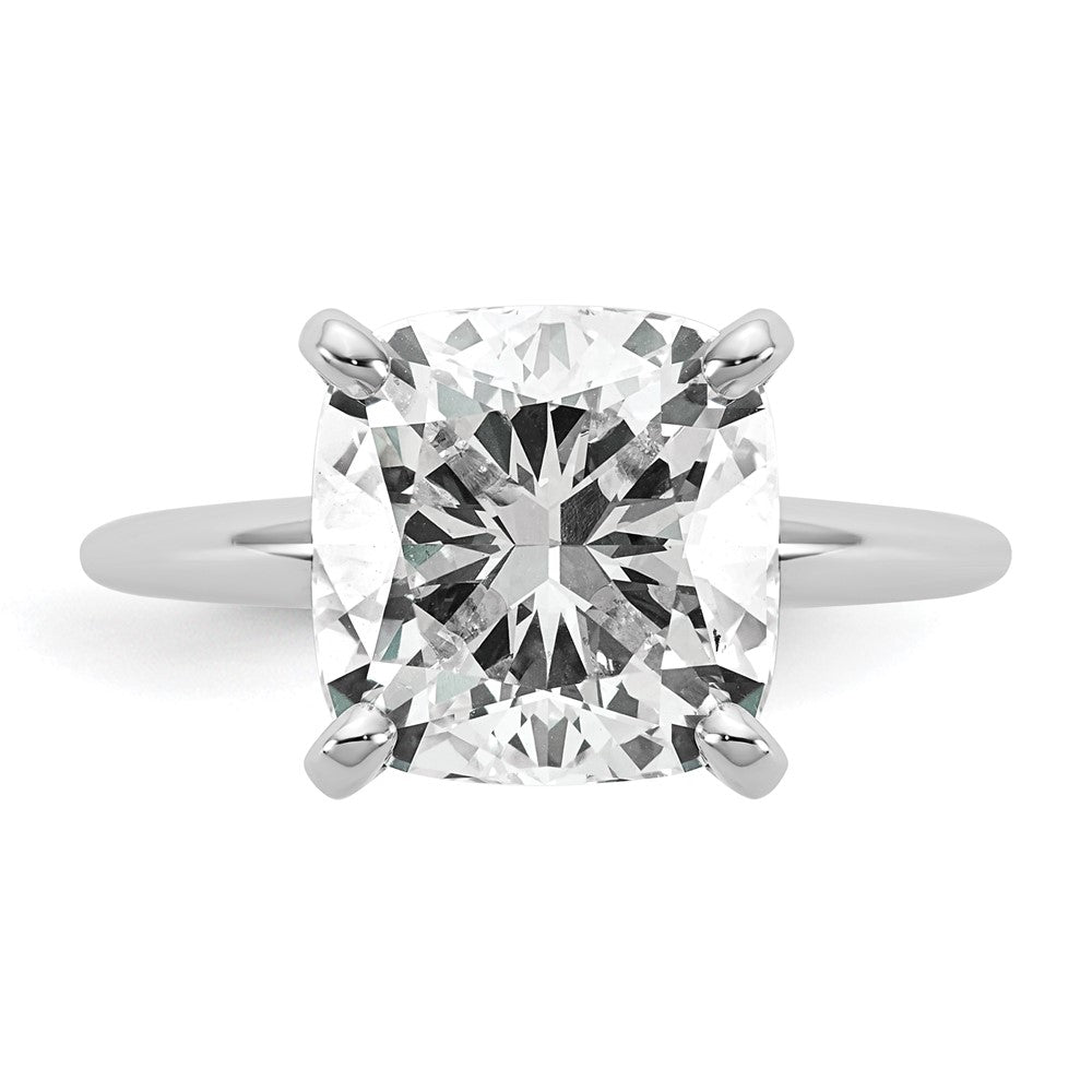 14kw Cert Lab Grown Dia VS+ F+ Cushion Solitaire Engagement Ring