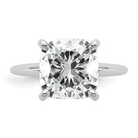 14kw Cert Lab Grown Dia VS+ F+ Cushion Solitaire Engagement Ring