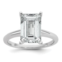 14kw 5ct Cert Lab Grown Diamond VS/SI+ G+ Emerald Solitaire Comp Eng Ring
