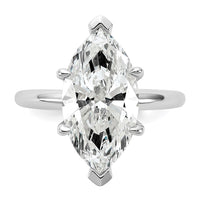 14kw 5ct Cert Lab Grown Dia VS/SI+ G+ Marquise Solitaire Comp Eng Ring