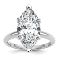 14kw 5ct Cert Lab Grown Dia VS/SI+ G+ Marquise Solitaire Comp Eng Ring