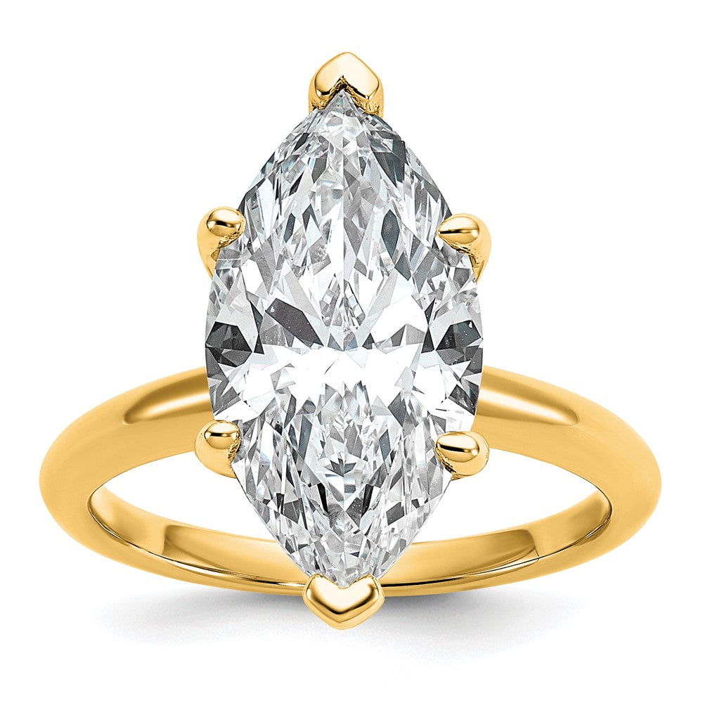 14ktt 5ct Cert Lab Grown Dia VS/SI+ G+ Marquise Solitaire Comp Eng Ring