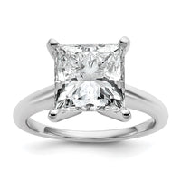 14kw 5ct Cert Lab Grown Diamond VS/SI+ G+ Princess Comp Solitaire Eng Ring